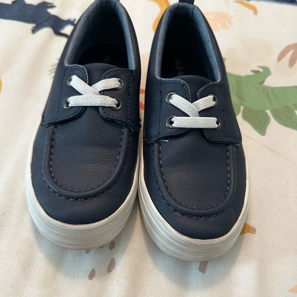 Navy Blue Kids Shoes with White Laces